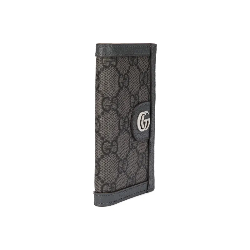 GUCCI Ophidia Canvas Card Holder Men's Gray-1
