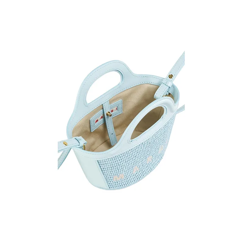 MARNI TROPICALIA Cow Leather Shoulder Bag, Crossbody Bag, Handbag Mini Women's Blue-4