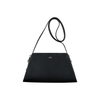 A.P.C Leather Trapezoid Crossbody Bag Shoulder Bag Women's Black