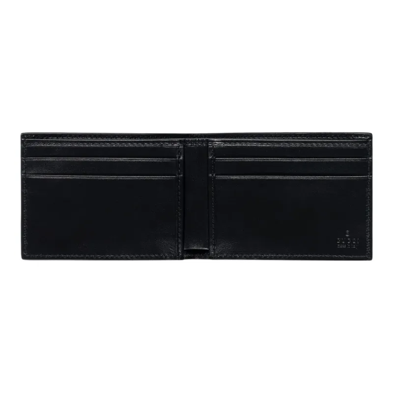 GUCCI Leather Card Holder Wallet Men's Black-5