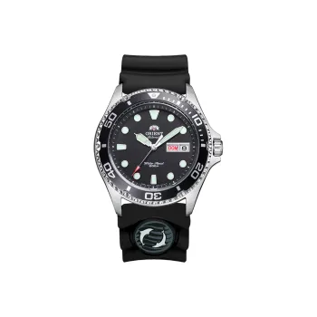 ORIENT Automatic Mechanical Movement Rubber Strap Watch Men's Watches Black Dial FAA02007B9
