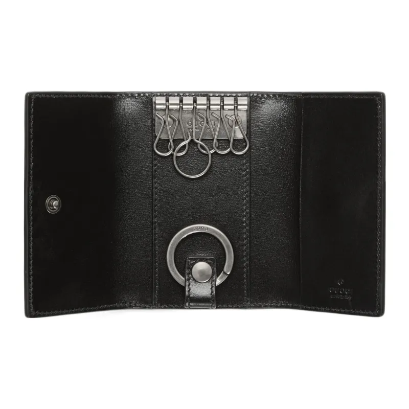 GUCCI GG Marmont Leather Key Pouch Men's Black-4