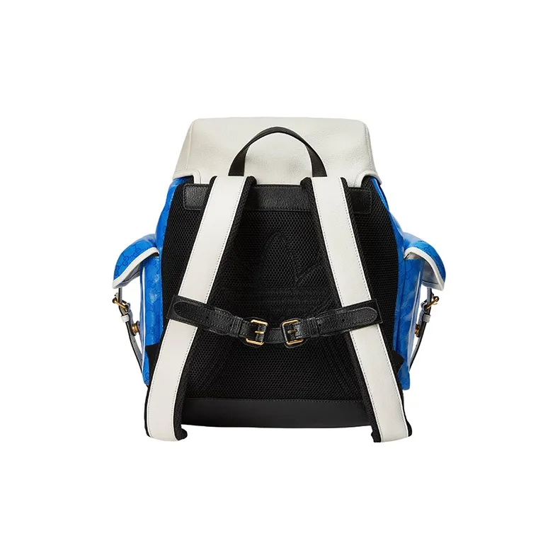 GUCCI Adidas Collaboration Canvas Backpack Regular Men's Blue/White-3
