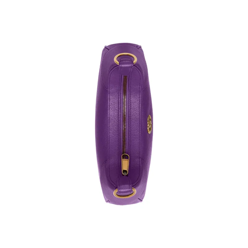 GUCCI Aphrodite Leather New Moon Shoulder Bag, Handbag, Shoulder Bag Women's Purple-7