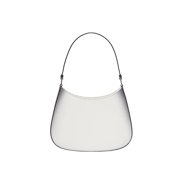 PRADA Cleo Brushed Leather Handbag, Shoulder Bag Women's White Gradient-2