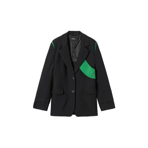 MEETLADY Business Suits Women's Black/Green