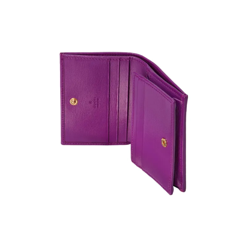GUCCI Horsebit 1955 Leather Card Holder, Wallet Women's Purple-3