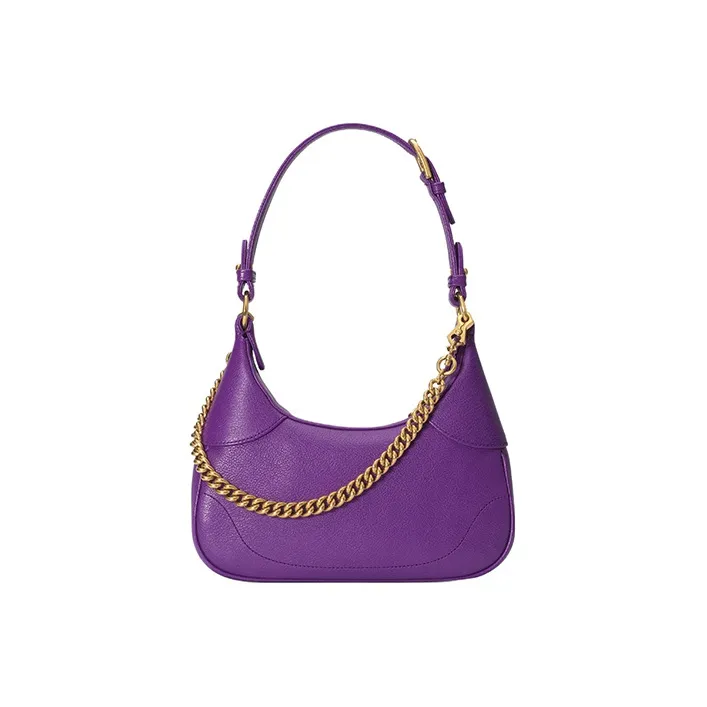 GUCCI Aphrodite Leather New Moon Shoulder Bag, Handbag, Shoulder Bag Women's Purple-5