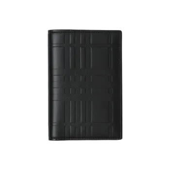 Burberry Leather Passport Clip Card Holder Wallet Regular Men's Black