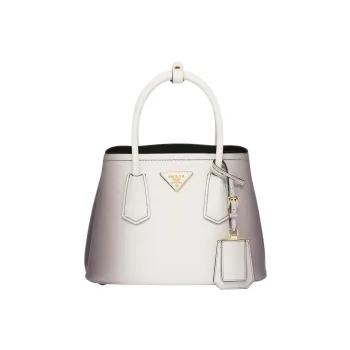 PRADA Leather Tote Bag Shopping Bag Shoulder Bag Crossbody Bag Handbag Mini Women's Gradient White