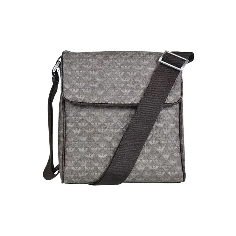 EMPORIO ARMANI PVC Messenger Bag Shoulder Bag Crossbody Bag Men's Gray-0