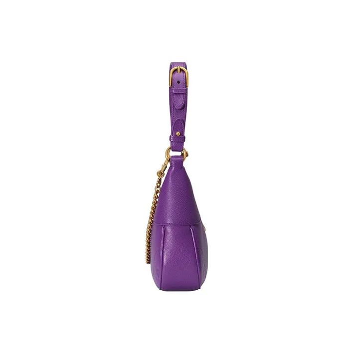 GUCCI Aphrodite Leather New Moon Shoulder Bag, Handbag, Shoulder Bag Women's Purple-4