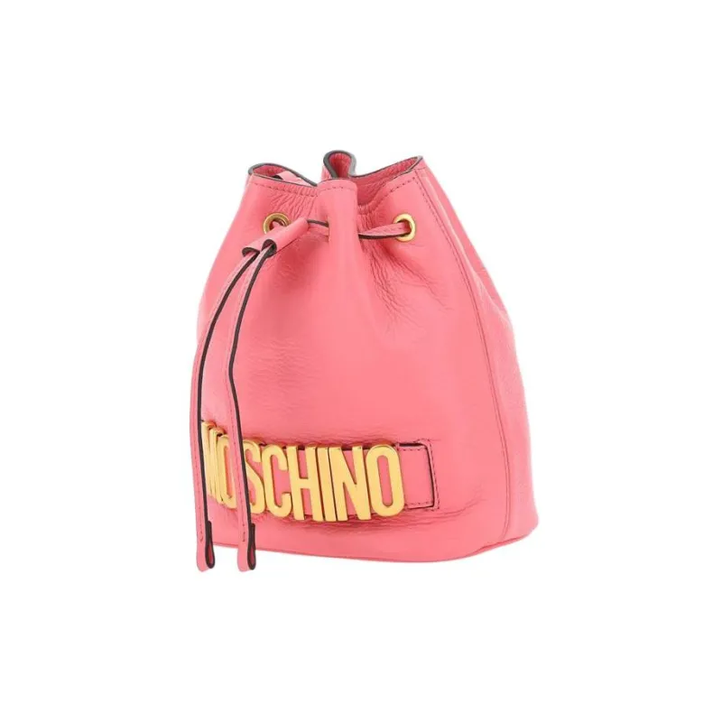 MOSCHINO Leather Bucket Bags Shoulder Bag Crossbody Bag Mini Women's Pink-1