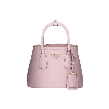 PRADA Double Leather Tote Bag Shopping Bag Handbag Mini Women's Pink