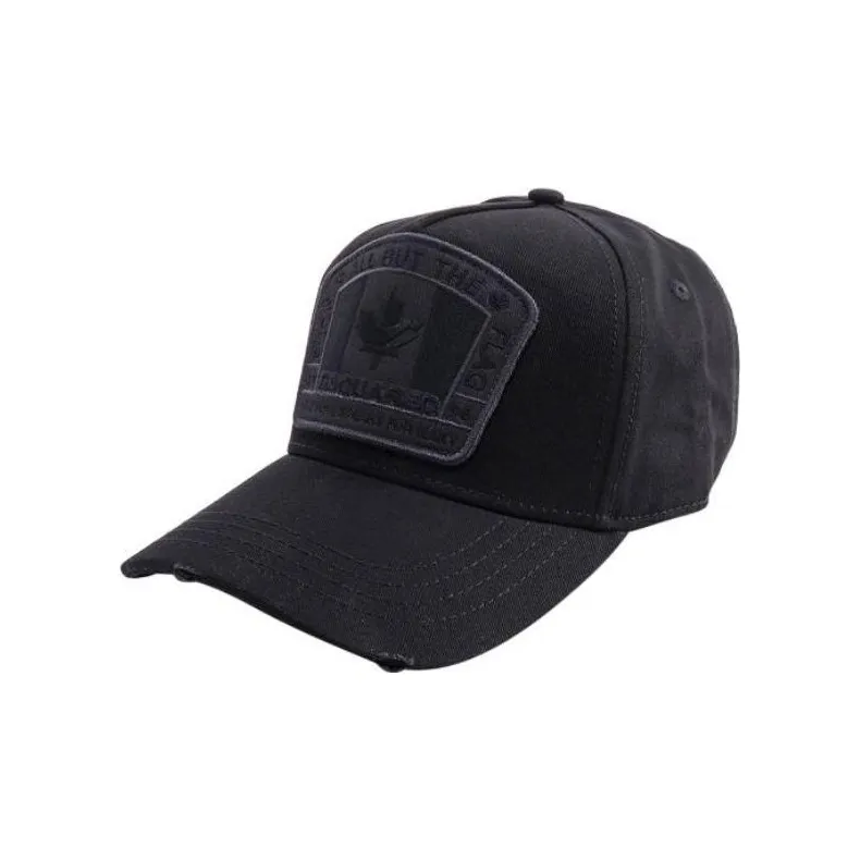 DSQUARED 2 Flag Patch Distressed Baseball Cap-0