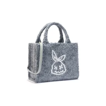 Venque Polyester Handbag, Shoulder Bag, Tote Medium Size Women's Almond White/My Neighbor Totoro Gray