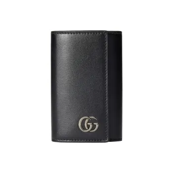 GUCCI GG Marmont Leather Key Pouch Men's Black