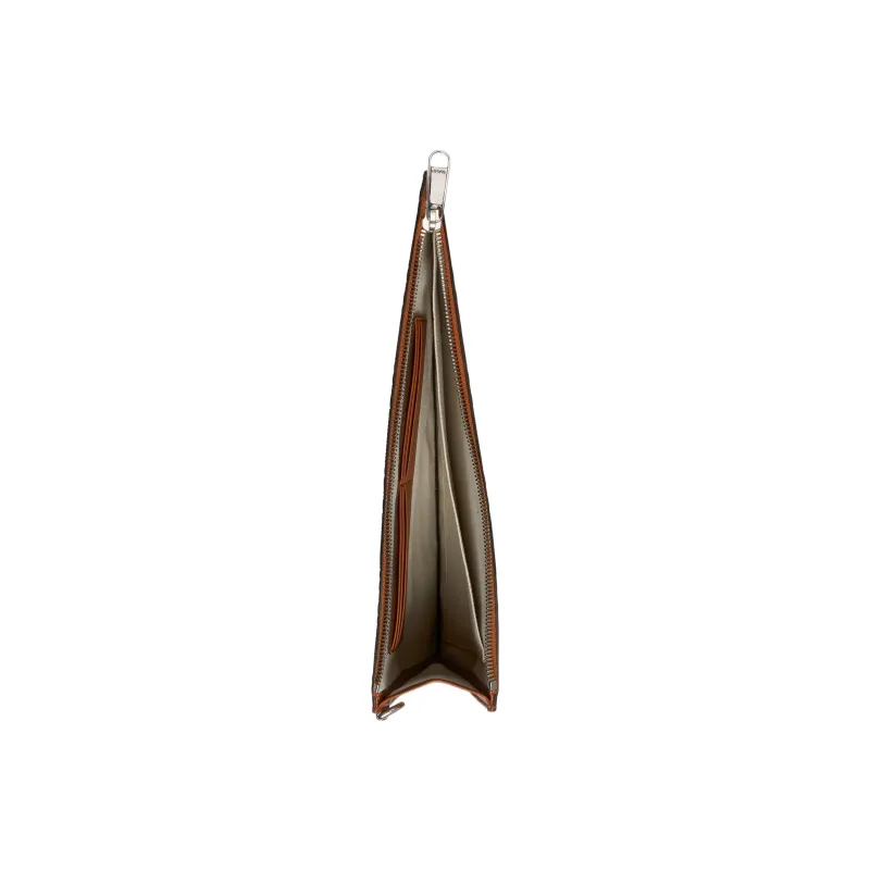 GUCCI Embossed Leather Clutch Men's Brown-5