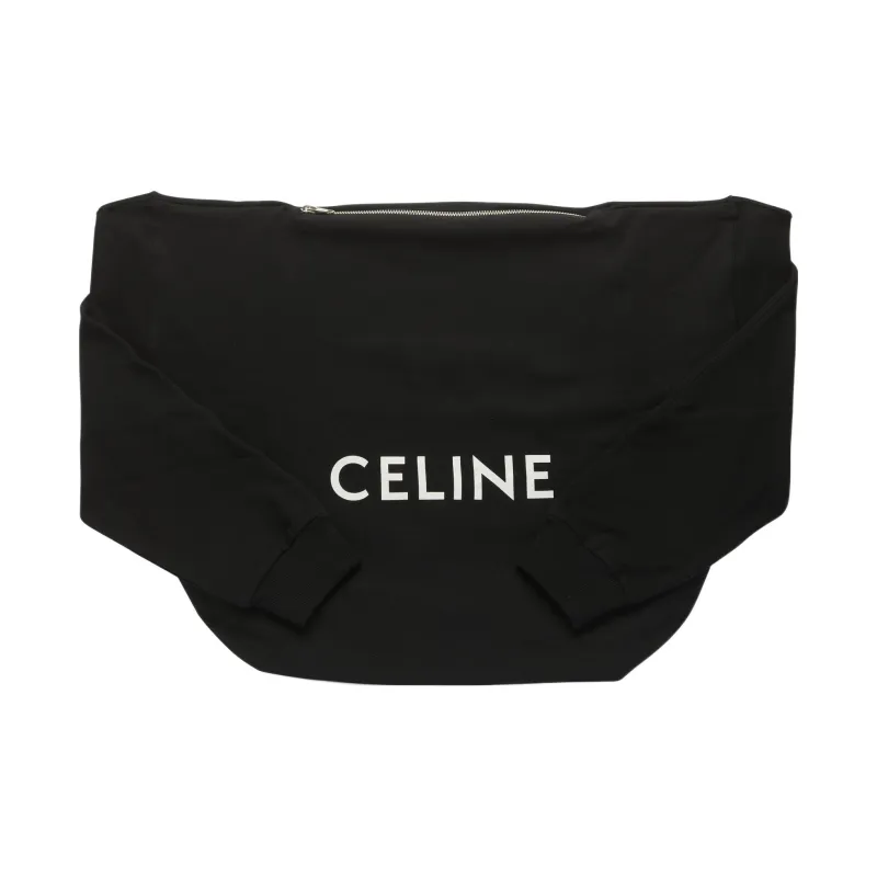 CELINE Cotton Handbag Shoulder Bag Women's Black-0