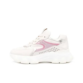 HOGAN Hyperactive Cushioning Low-Top Sports Casual Shoes Women's Beige Pink