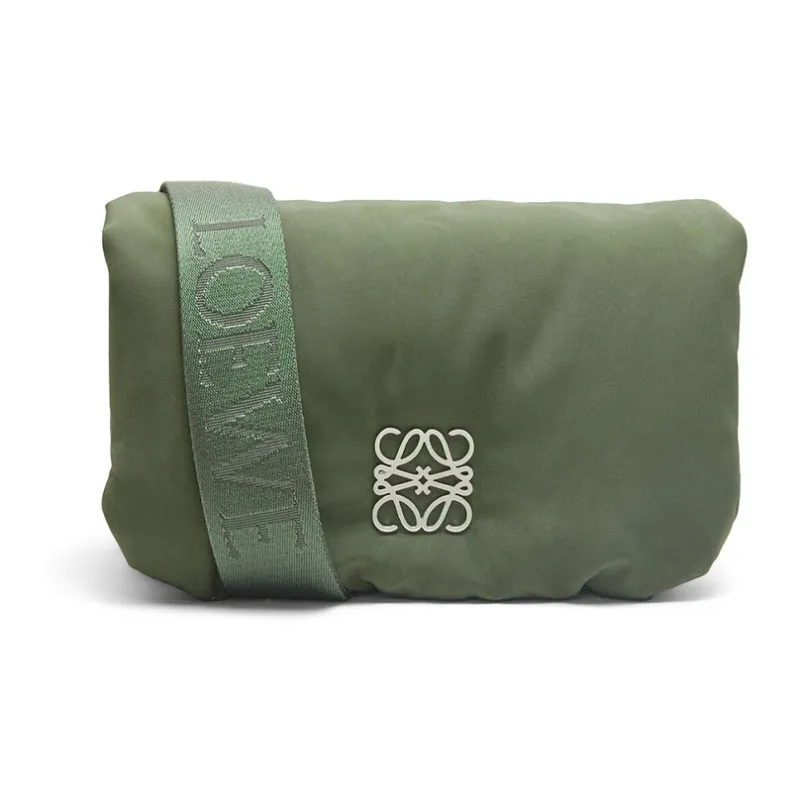 LOEWE Goya Nylon Crossbody Bag Shoulder Bag Women's Khaki Green-0