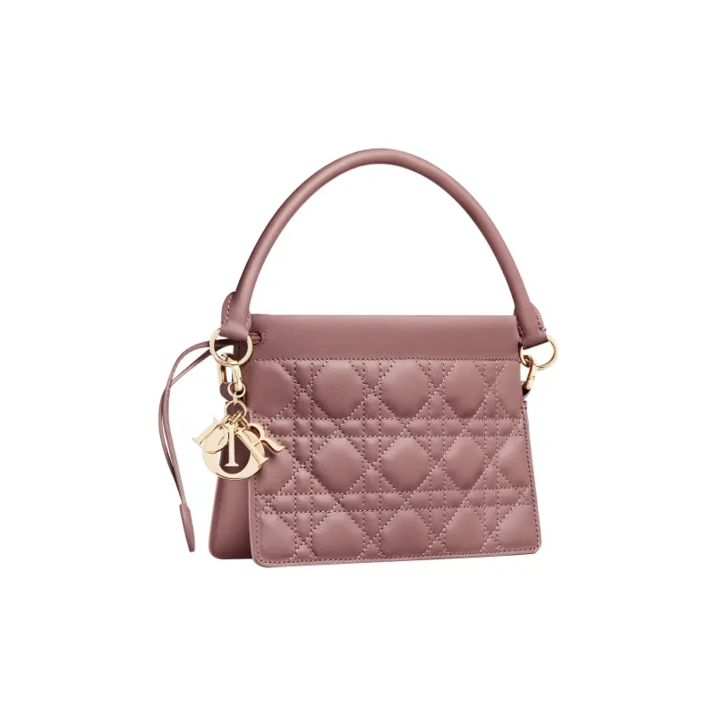 DIOR Lady Dior Sheepskin Handheld Shoulder Bag Crossbody Bag Handbag Mini Women's Pink Peony-1