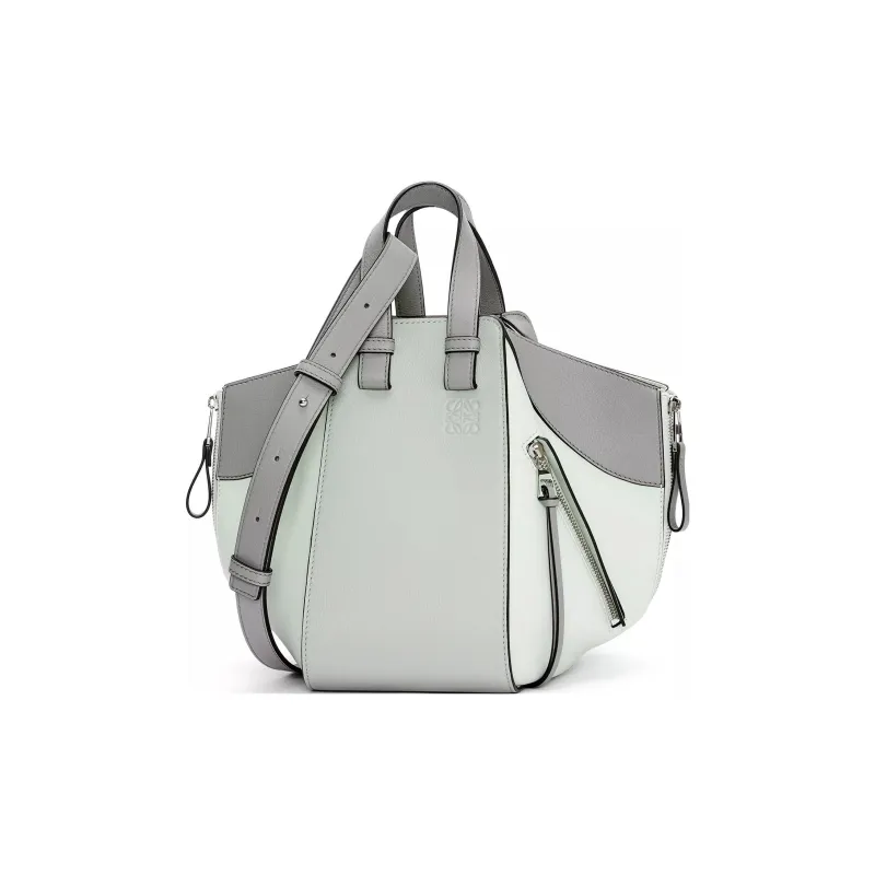 LOEWE Hammock Calfskin Shoulder Bag Crossbody Bag Handbag Small Size Women's Gray/Light Green-2