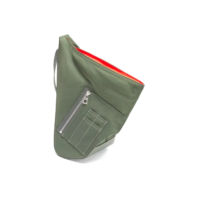 LOEWE Anton Nylon With Calfskin Crossbody Bags Shoulder Bags Men's Khaki Green-2