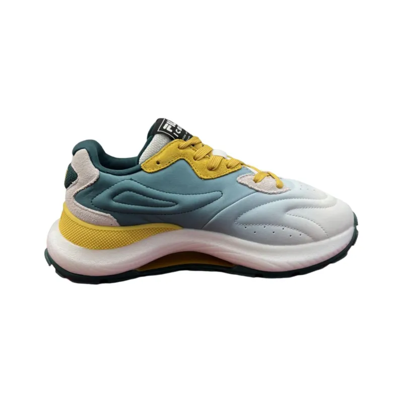 FILA Flusso Anti-Slip And Wear-Resistant Coverage Low-Top Casual Shoes Men's White Yellow-1