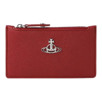 Vivienne Westwood Saffiano PU Polyurethane Card Holder, Wallet Women's Red