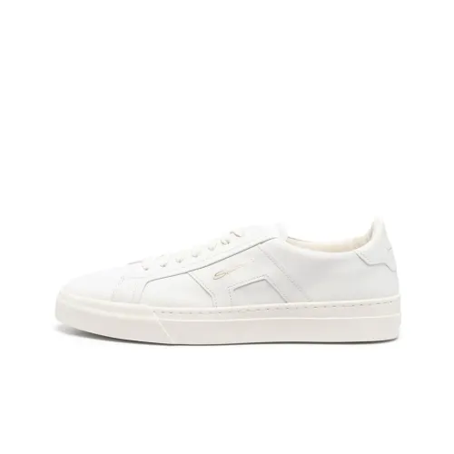 Santoni Double Buckle Leather Sneakers