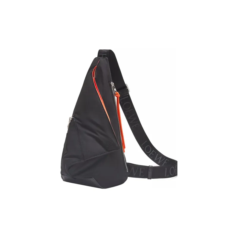 LOEWE Anton Sling Nylon Cow Leather Patchwork Shoulder Bag Crossbody Bag Sling Bags Men's Black-1