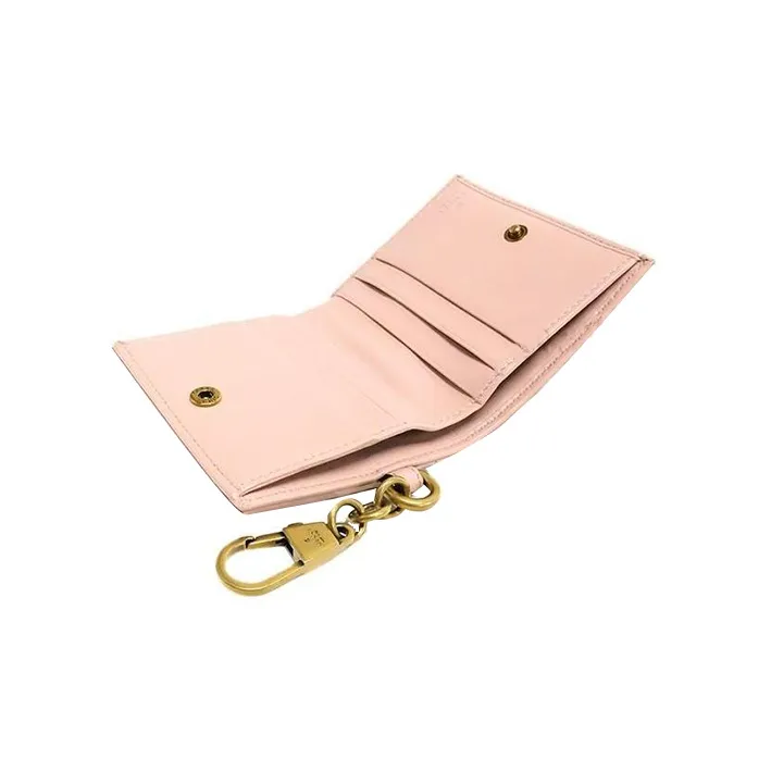 GUCCI GG Marmont Leather Wallet Money Clip Card Holder Women's Pink-4