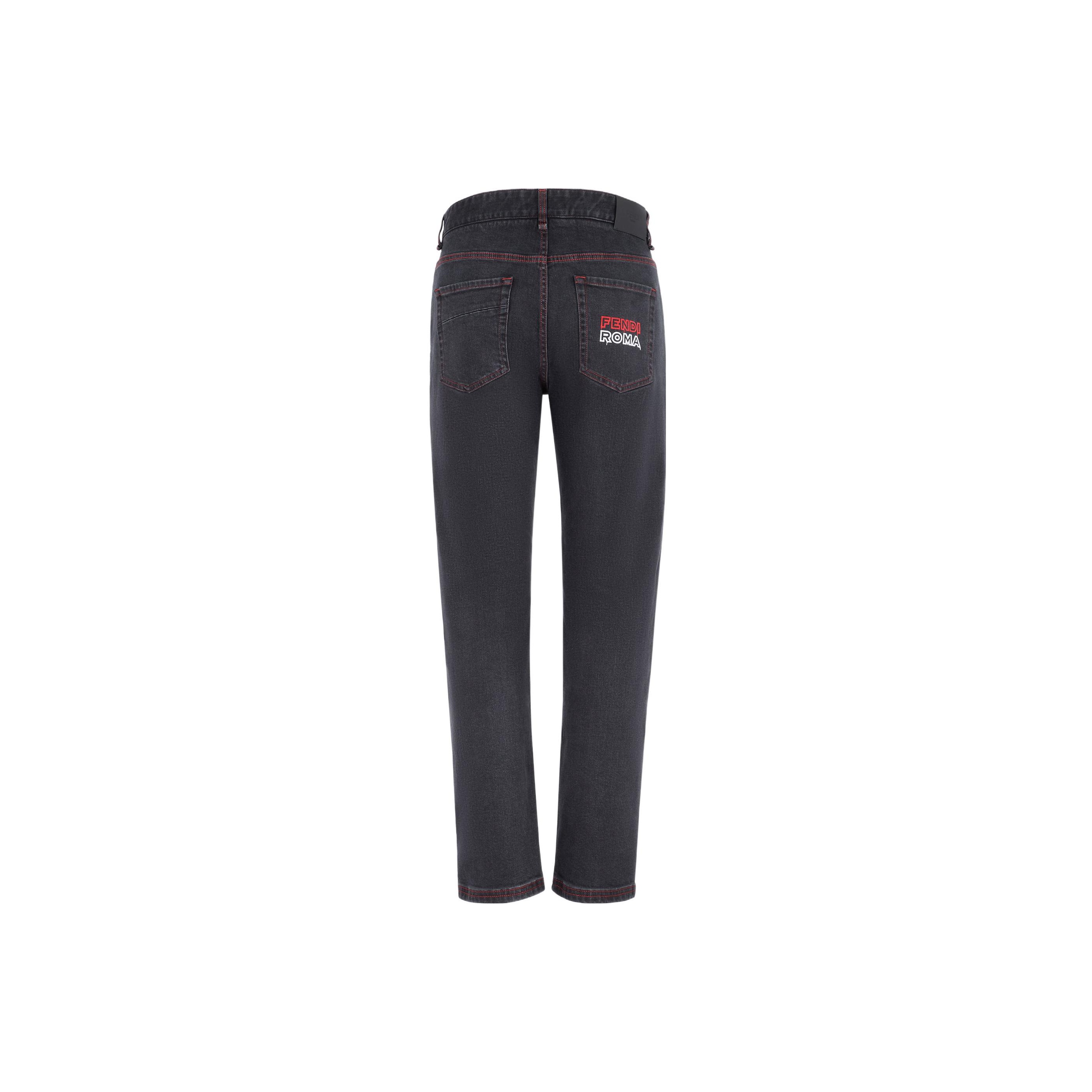 FENDI Straight-Leg Ff Jacquard Jeans - POIZON