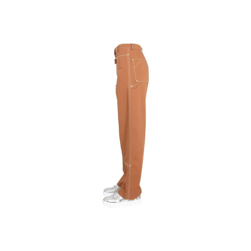 Stella McCartney High Waist Buckle Detailed Straight Leg Trousers-2