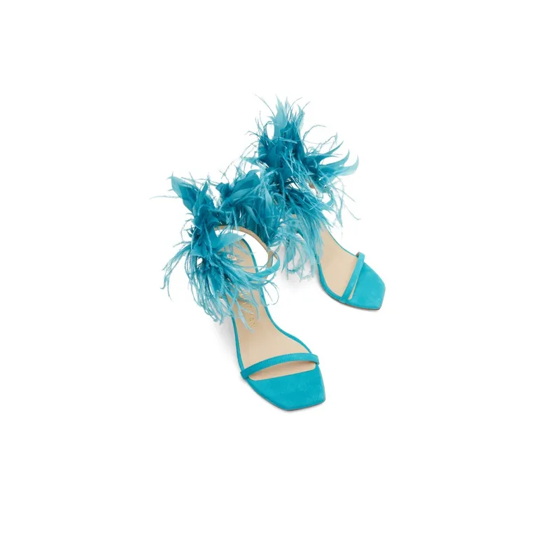 stuart weitzman Feather detail Open toe 115mm Sandals-3