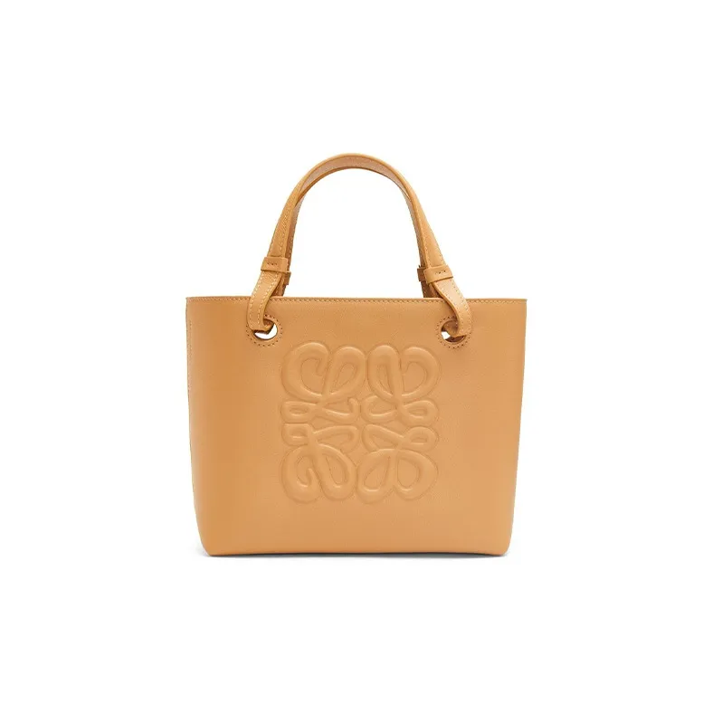 LOEWE Anagram Calfskin Tote Bag Shopping Bag Shoulder Bag Crossbody Bag Handbag Mini Women's Brown-0