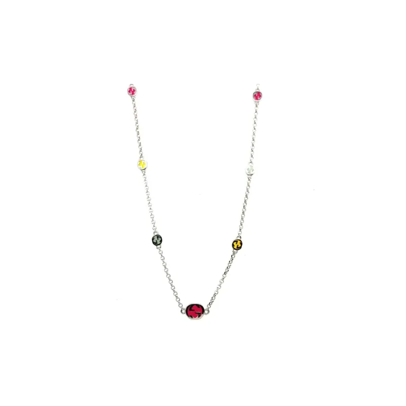 GUCCI Sterling Silver Interlocking G Necklace-0