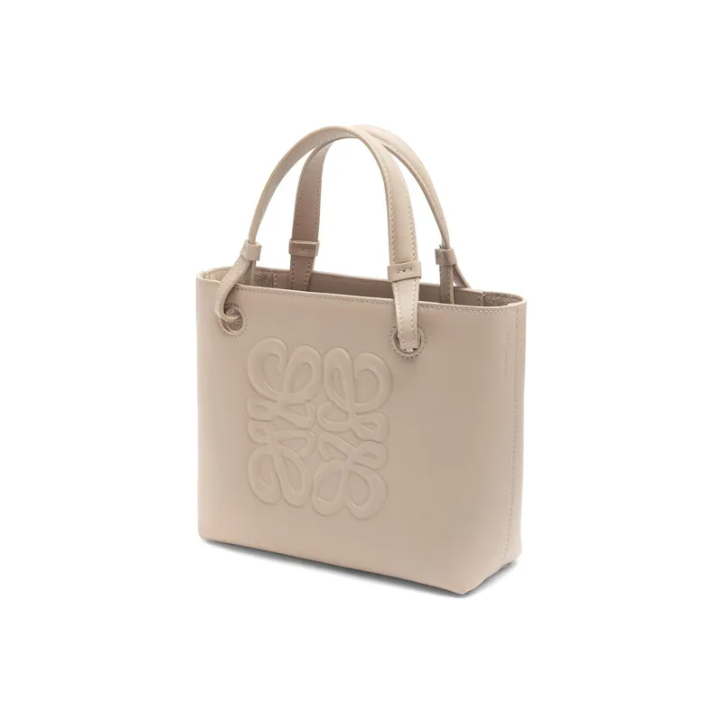 LOEWE Anagram Calfskin Tote Bag Shopping Bag Handbag Mini Women's Light Oat-2