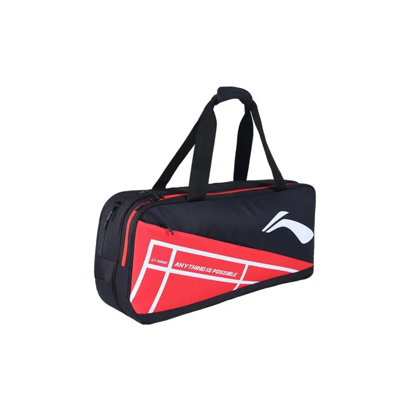 LiNing Fabric Badminton Bag, One Shoulder Handbag Regular Unisex Black Red-1