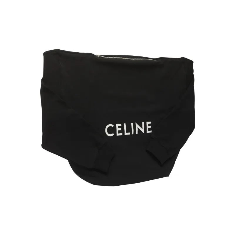 CELINE Cotton Handbag Shoulder Bag Women's Black-1