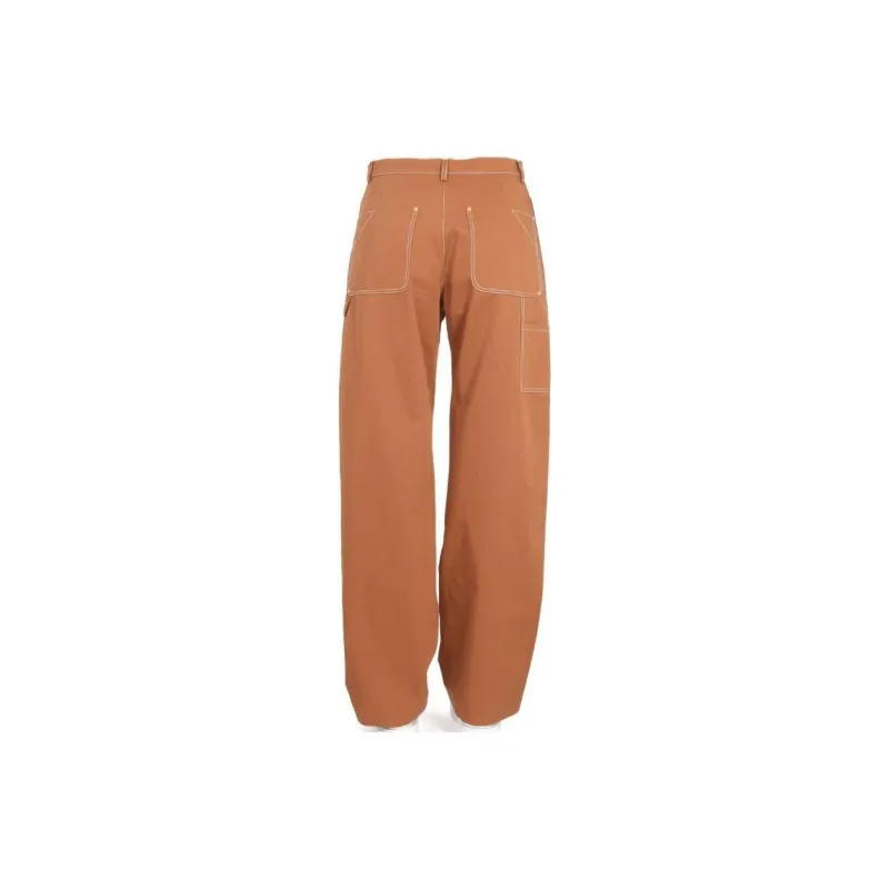 Stella McCartney High Waist Buckle Detailed Straight Leg Trousers-1
