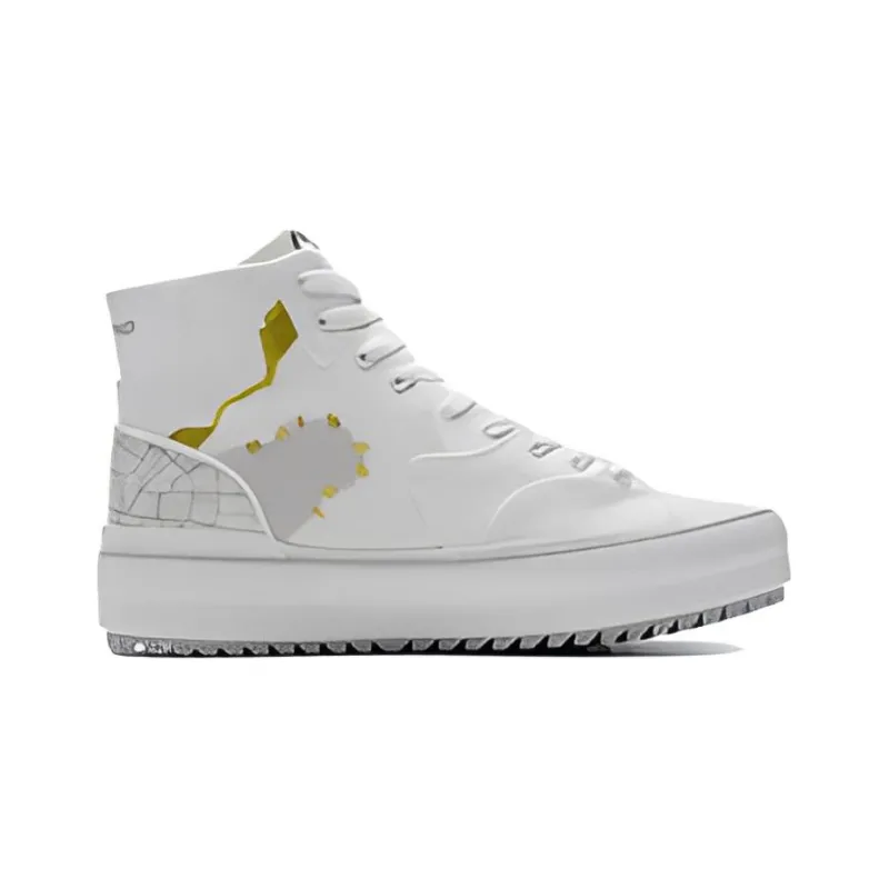 LiNing CF Lacquer Painting High Top Skateboard Shoes Unisex Mist White-1