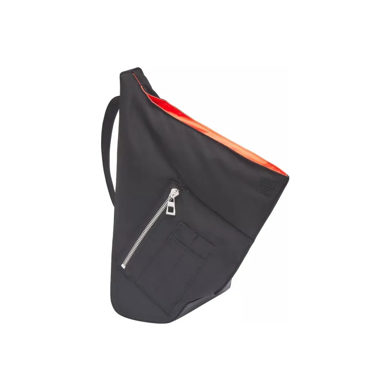 LOEWE Anton Sling Nylon Cow Leather Patchwork Shoulder Bag Crossbody Bag Sling Bags Men's Black-2
