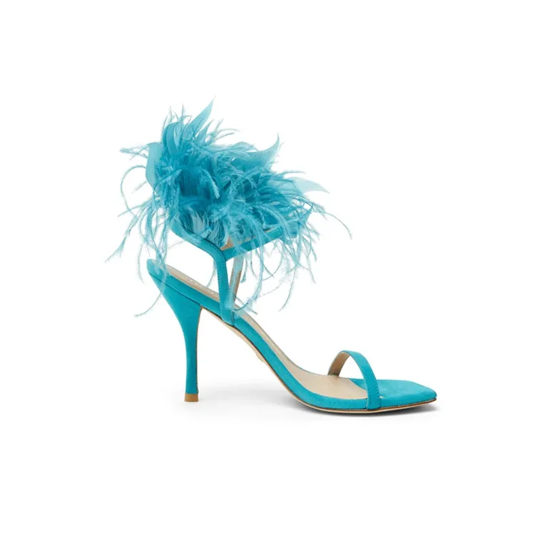 stuart weitzman Feather detail Open toe 115mm Sandals-1