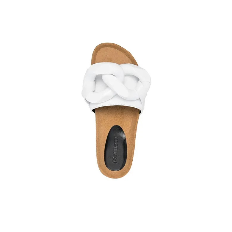 JW Anderson Chain link Leather Slides Women's-4