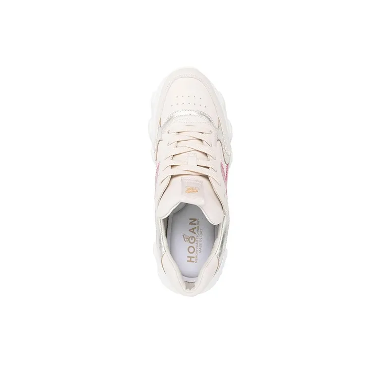 HOGAN Hyperactive Cushioning Low-Top Sports Casual Shoes Women's Beige Pink-3