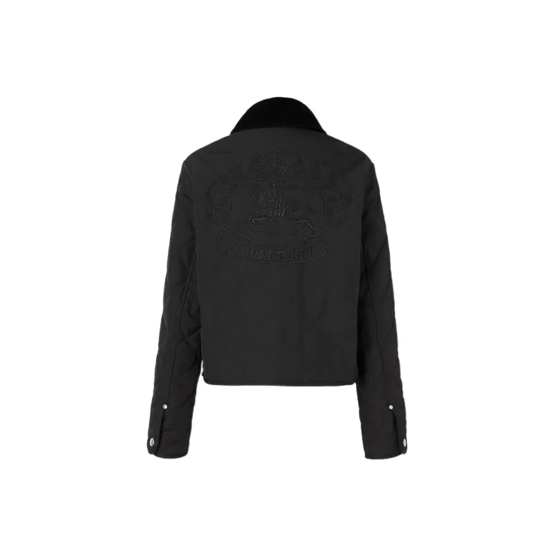 Burberry Cropped Coats Women's Black-1