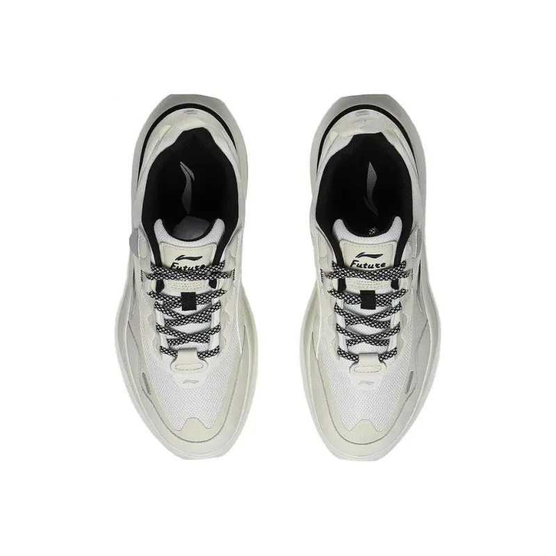 LiNing Future R1 Durable Breathable Low Top Skateboard Shoes Women's White Gray-3