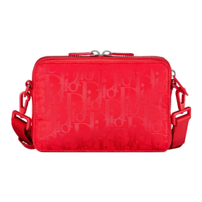 DIOR Leather Crossbody Bag Shoulder Bag Unisex Red-2